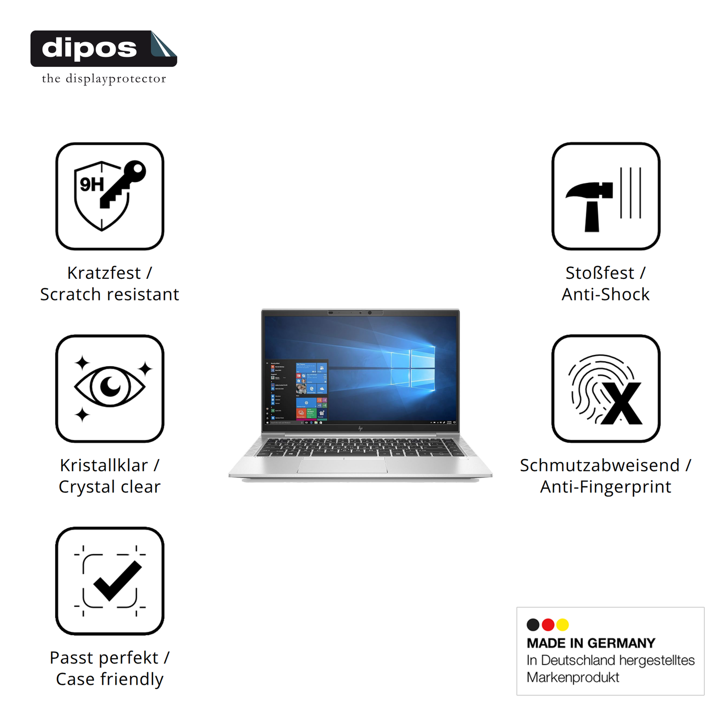 Displayschutz hergestellt in Deutschland, höchste Qualität made in Germany