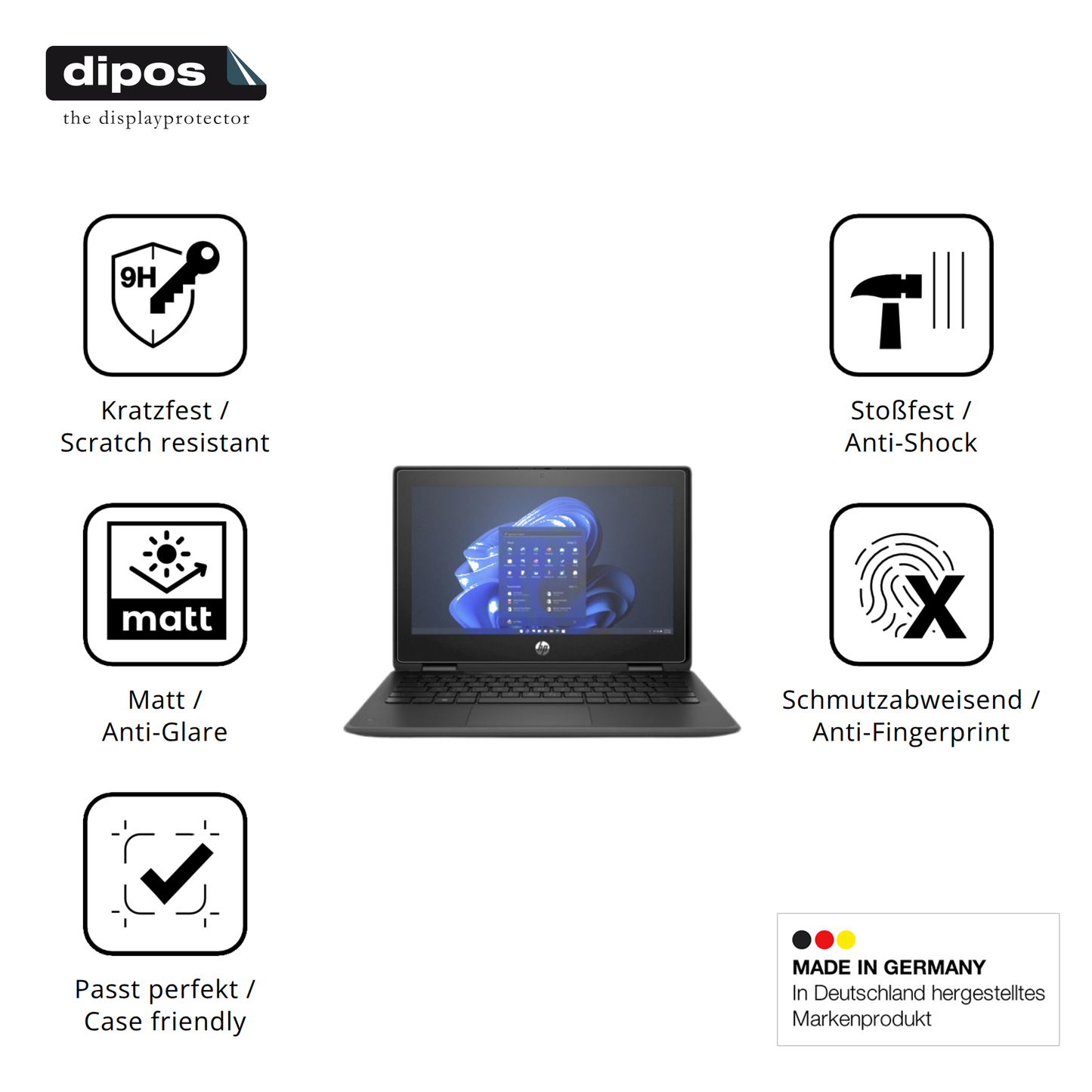 Displayschutz hergestellt in Deutschland, höchste Qualität made in Germany