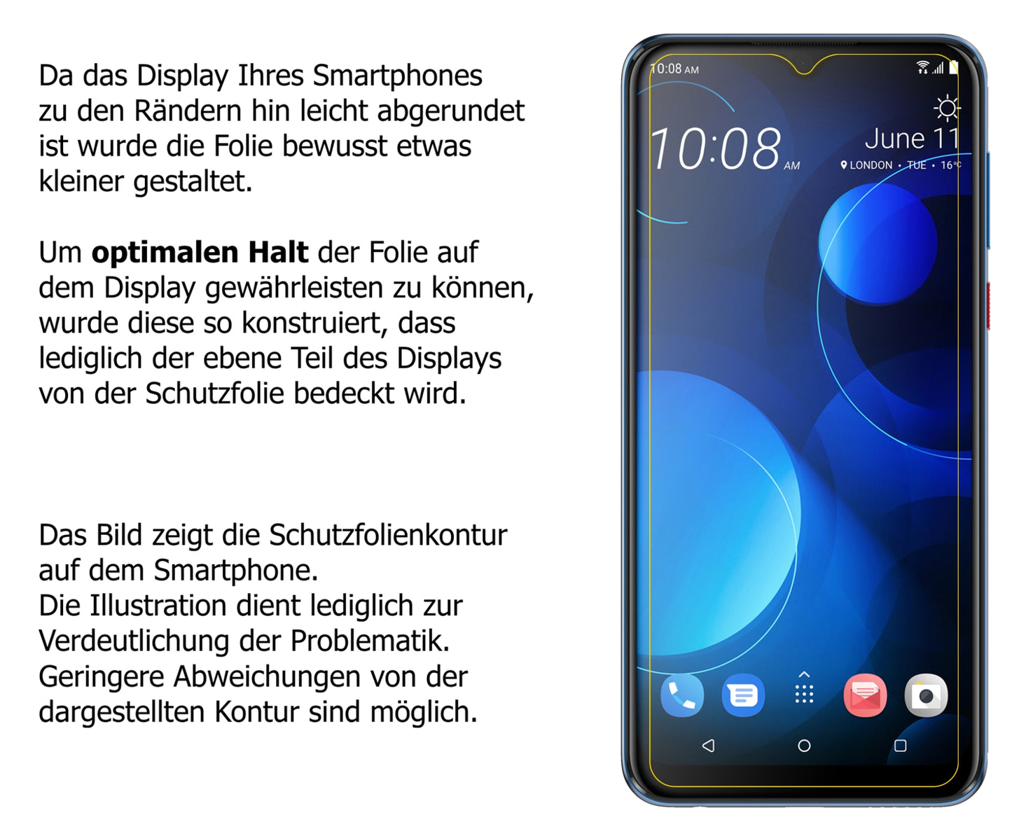 5x Schutzfolie klar für HTC Desire 19 Plus Display-Schutzfolie