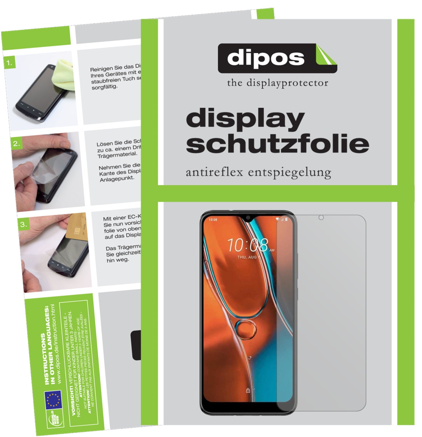 Mattes Panzerglas: Entspiegelte, dünne Folie, Fingerabdruckresistenz und Bildschirmschutz für HTC-Wildfire E2