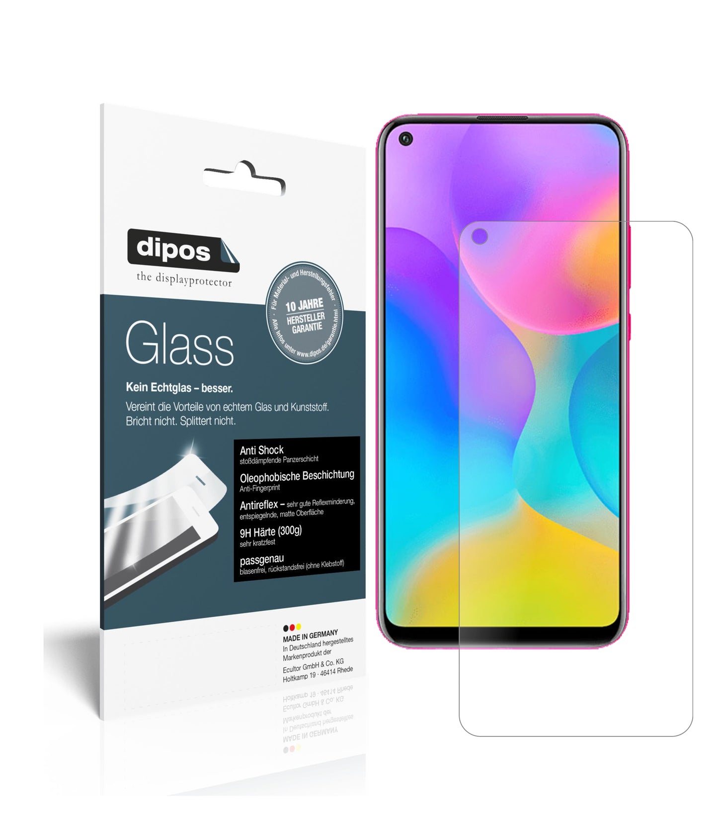 Mattes Panzerglas: Schutz vor Brüchen, Fingerabdrücken und Bildschirmblendung für Huawei-Enjoy 10