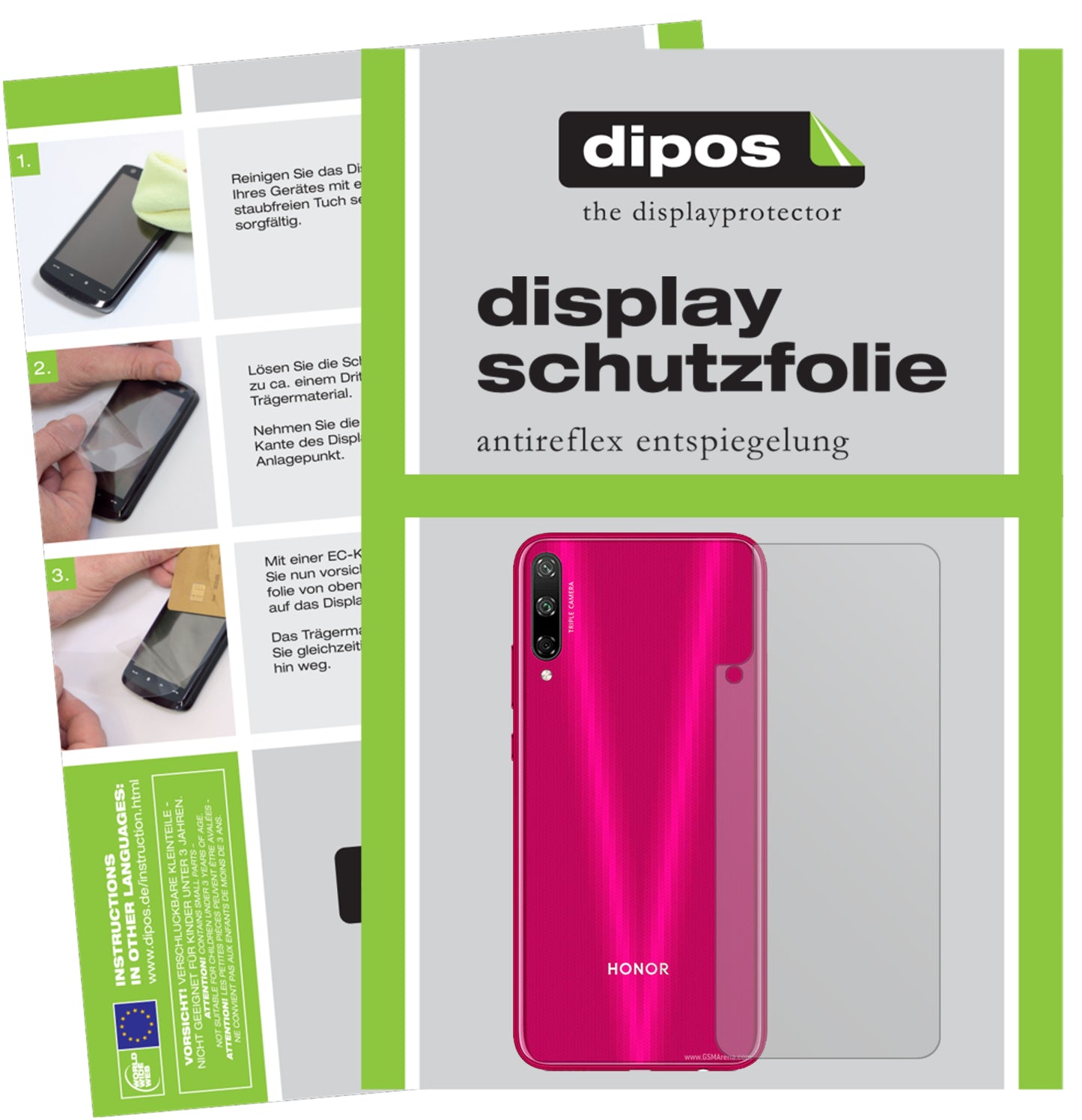 Mattes Panzerglas: Entspiegelte, dünne Folie, Fingerabdruckresistenz und Bildschirmschutz für Huawei-Enjoy 10 Rückseite