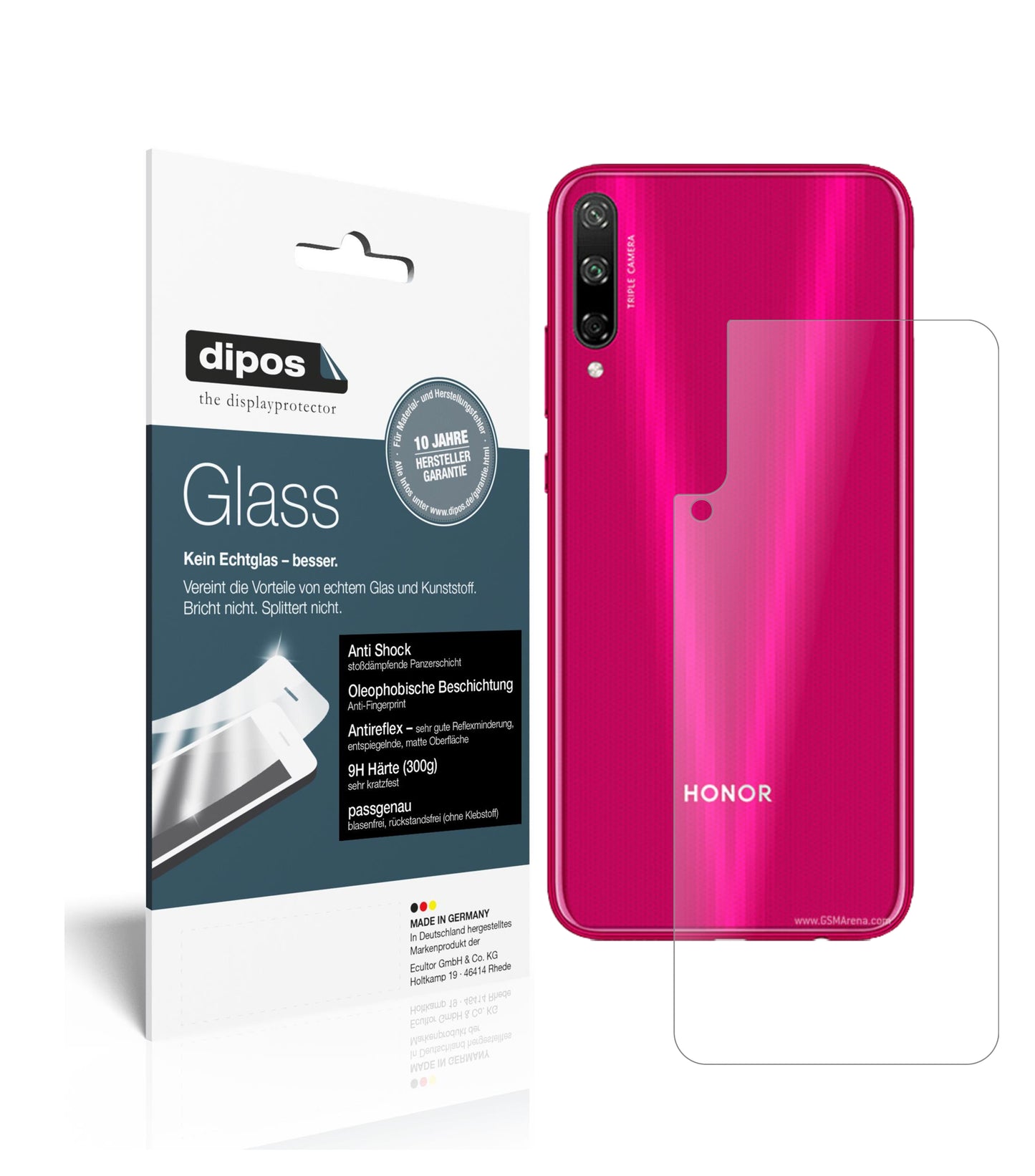 Mattes Panzerglas: Schutz vor Brüchen, Fingerabdrücken und Bildschirmblendung für Huawei-Enjoy 10 Rückseite