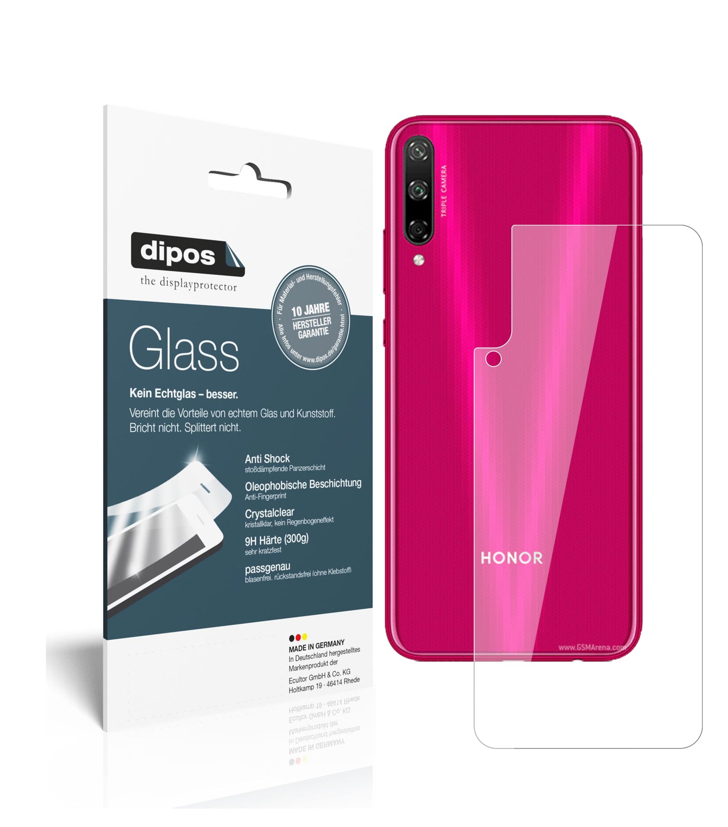 Perfekte Passform und ultimative Qualität: Unser 9H Panzerglas bietet Schutz für Huawei-Enjoy 10 Rückseite