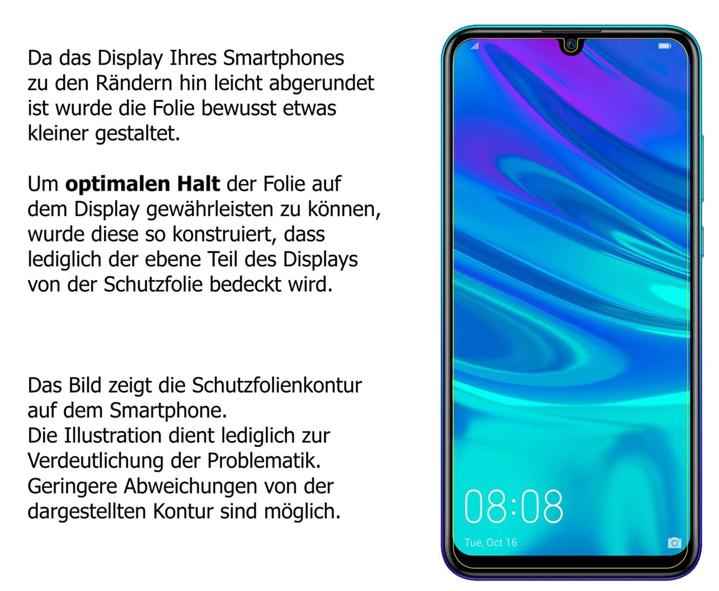 Schutzfolie mit optimaler Passform, zur Verwendung mit Hüllen geeignet