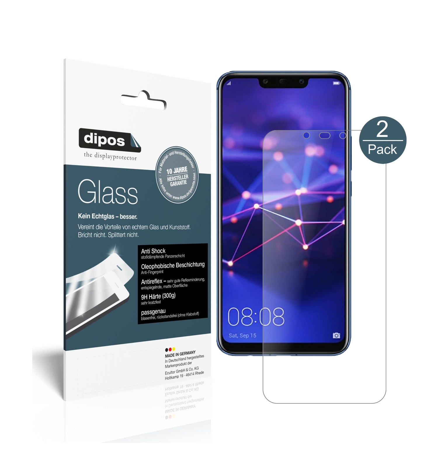 Mattes Panzerglas: Schutz vor Brüchen, Fingerabdrücken und Bildschirmblendung für Huawei-Mate 20 Lite