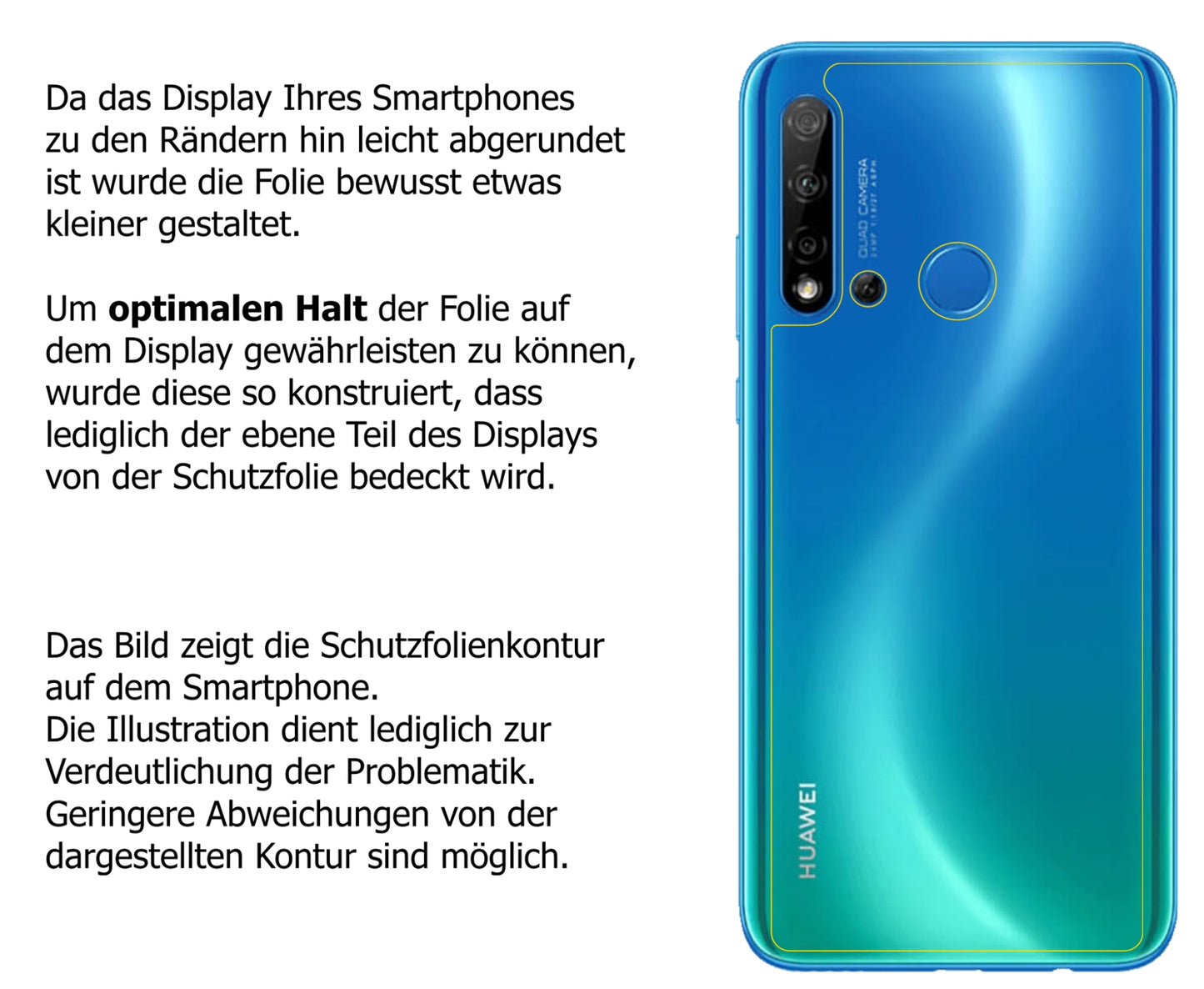 Schutzfolie mit optimaler Passform, zur Verwendung mit Hüllen geeignet