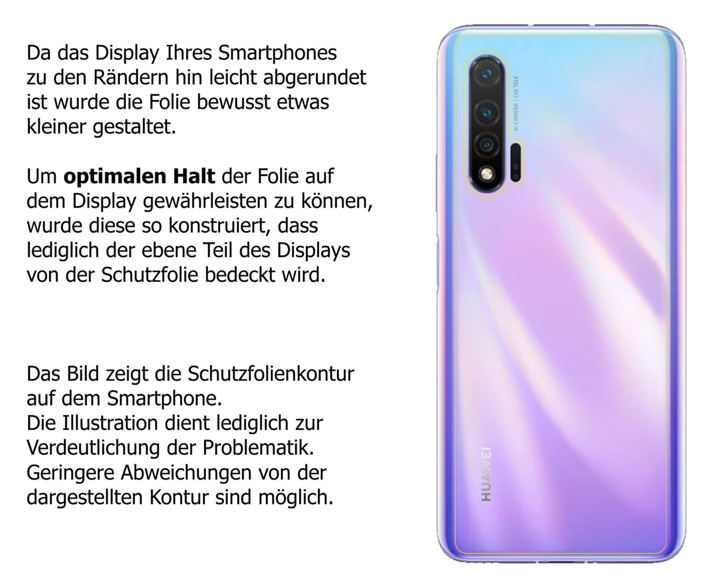 Dünne und klare Folie passend zugeschnitten für Huawei nova 6 Rückseite