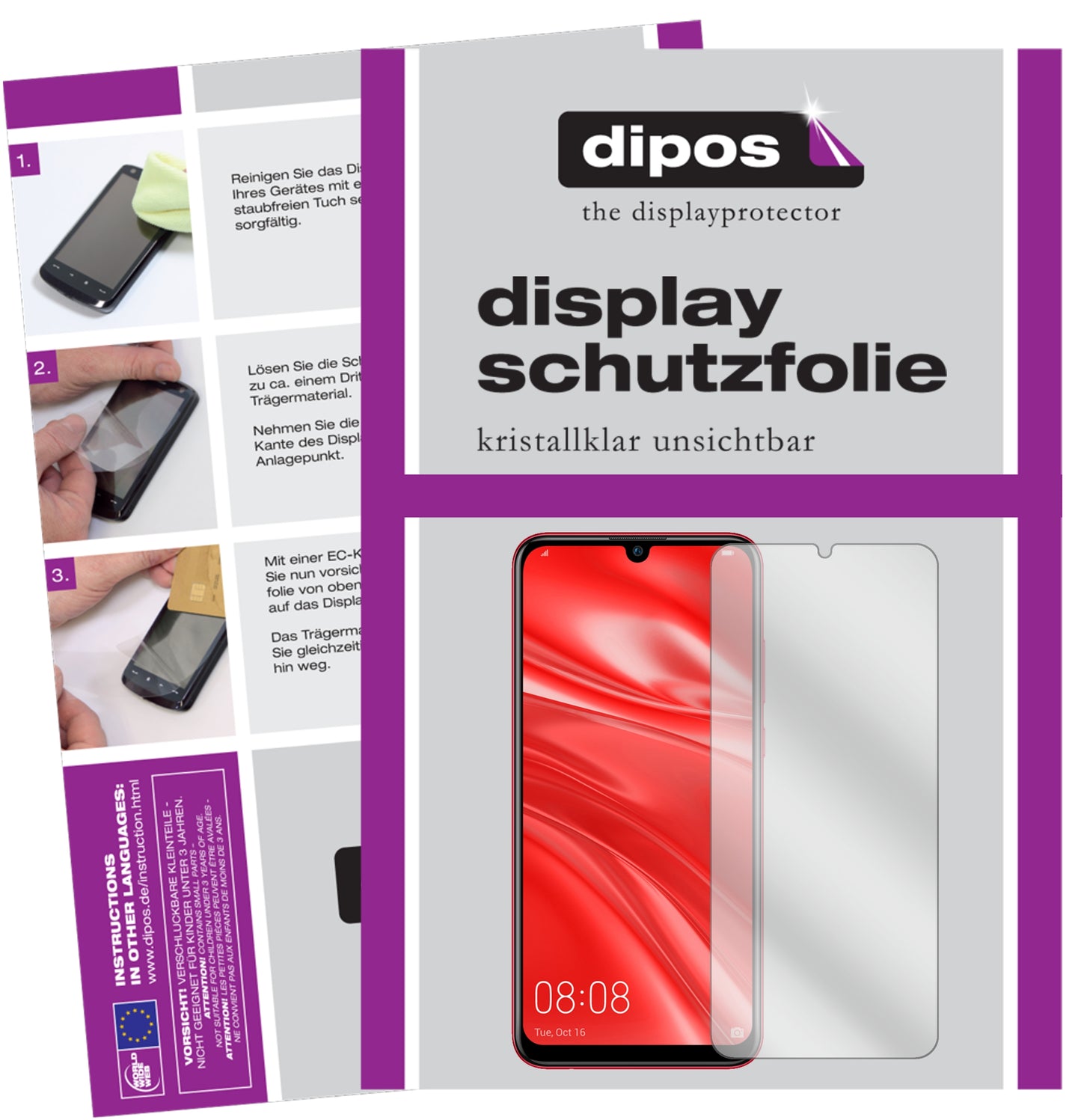 Kristallklare, dünne Schutzfolie: Kratzfest & passgenau für Huawei-Nova Lite 3