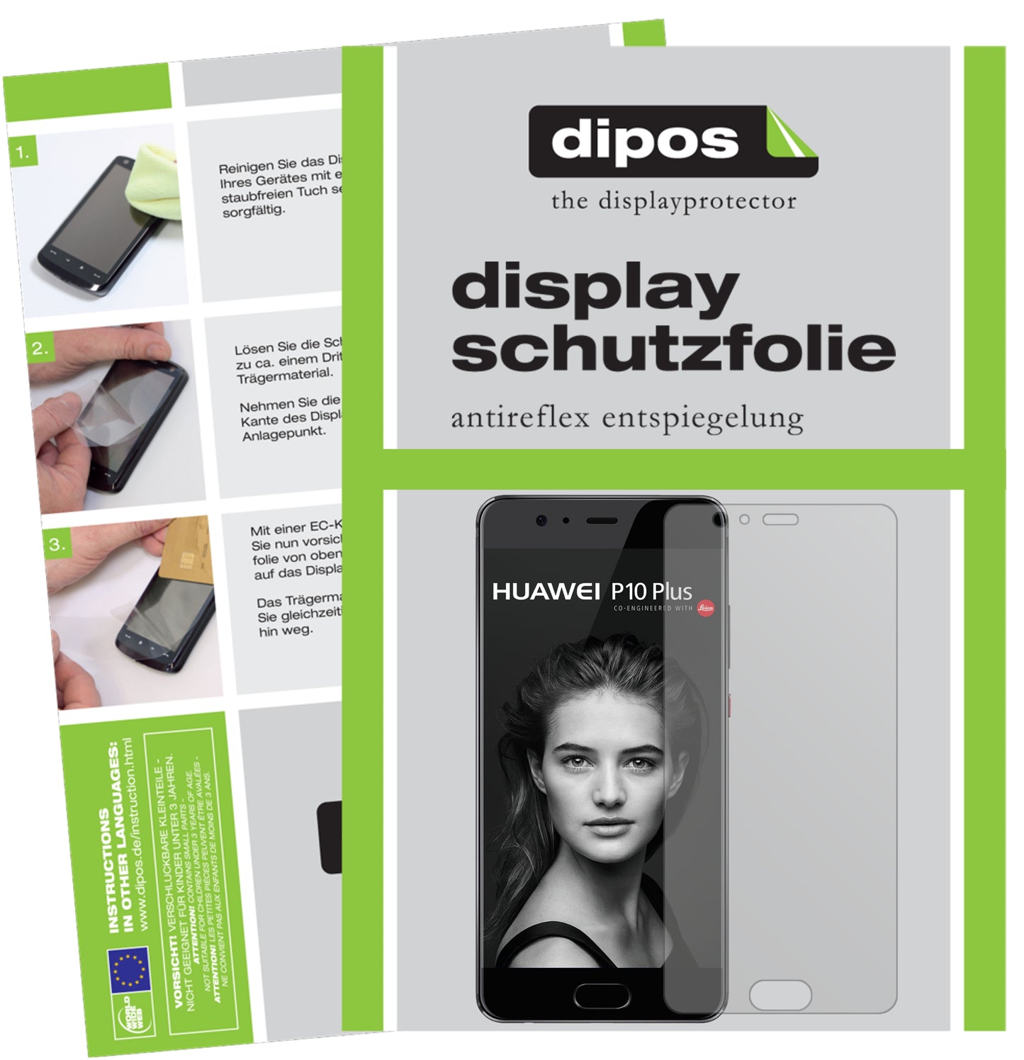 Mattes Panzerglas: Entspiegelte, dünne Folie, Fingerabdruckresistenz und Bildschirmschutz für Huawei-P10 Plus