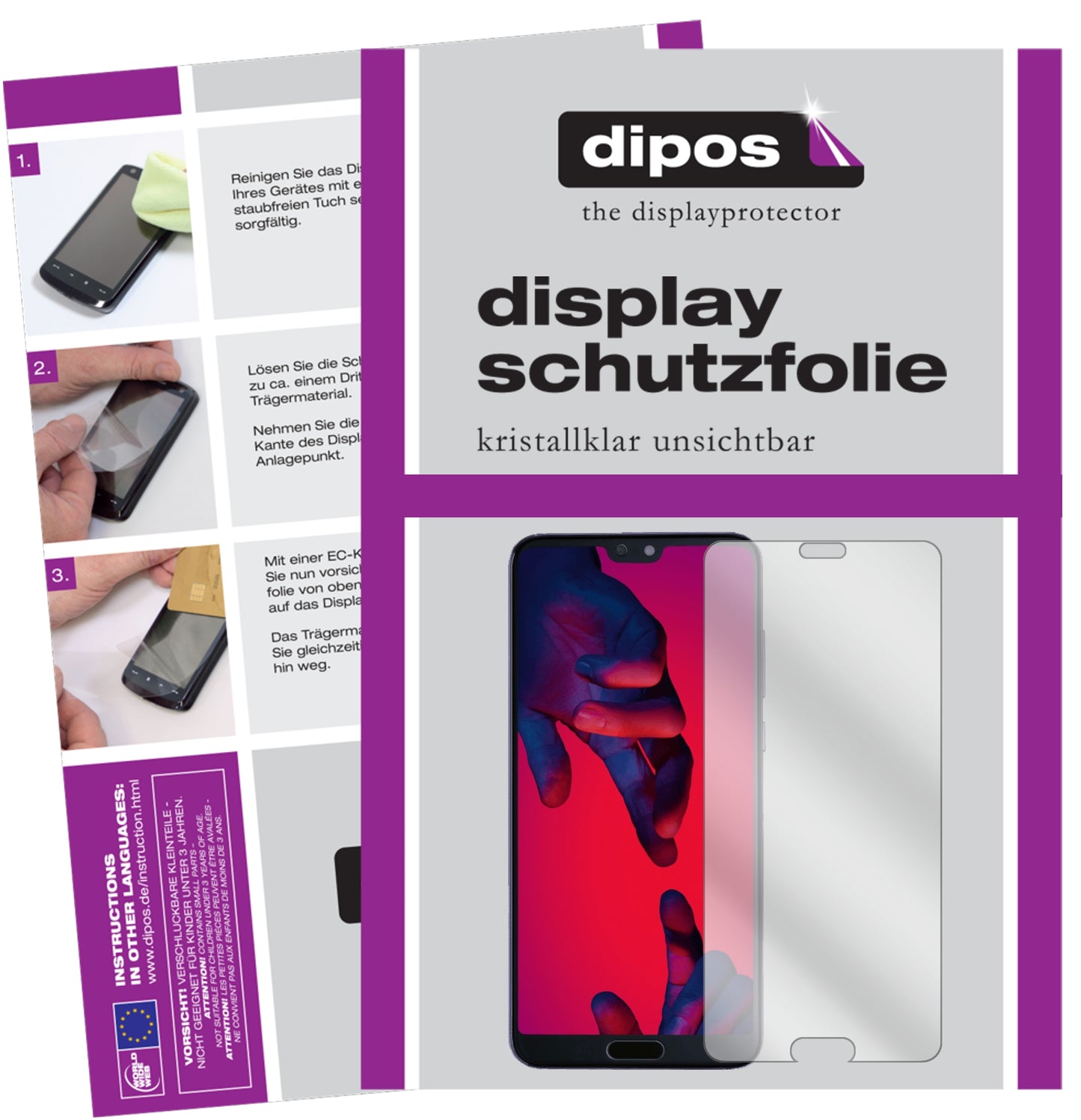 Kristallklare, dünne Schutzfolie: Kratzfest & passgenau für Huawei-P20