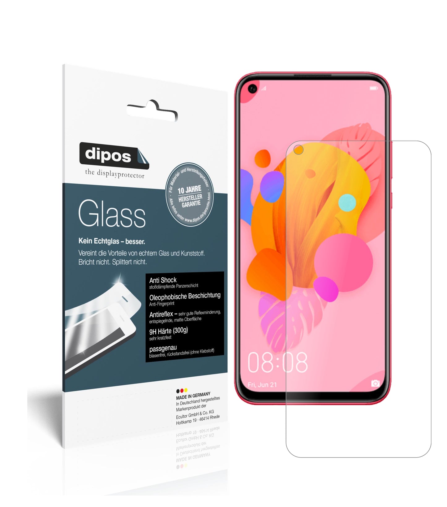 Mattes Panzerglas: Schutz vor Brüchen, Fingerabdrücken und Bildschirmblendung für Huawei-P20 lite (2019)