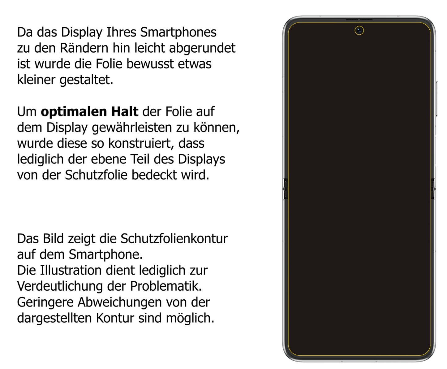 Schutzfolie mit optimaler Passform, zur Verwendung mit Hüllen geeignet