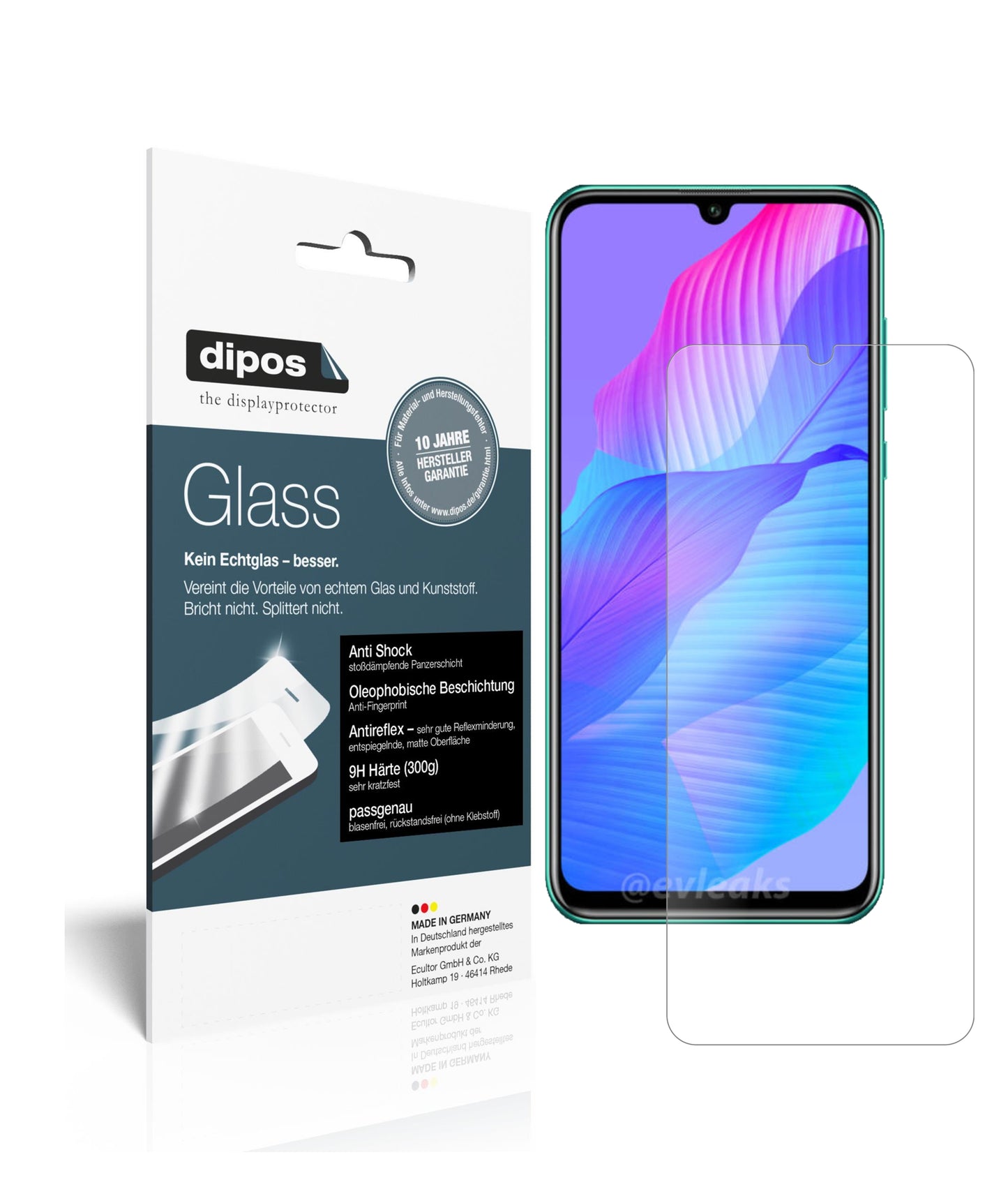 Mattes Panzerglas: Schutz vor Brüchen, Fingerabdrücken und Bildschirmblendung für Huawei-P Smart S