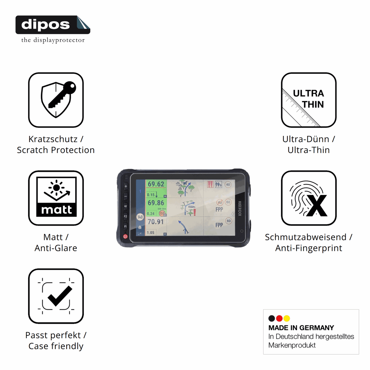 2x Screen Protector for Hugerock X72 Protection Anti Glare dipos
