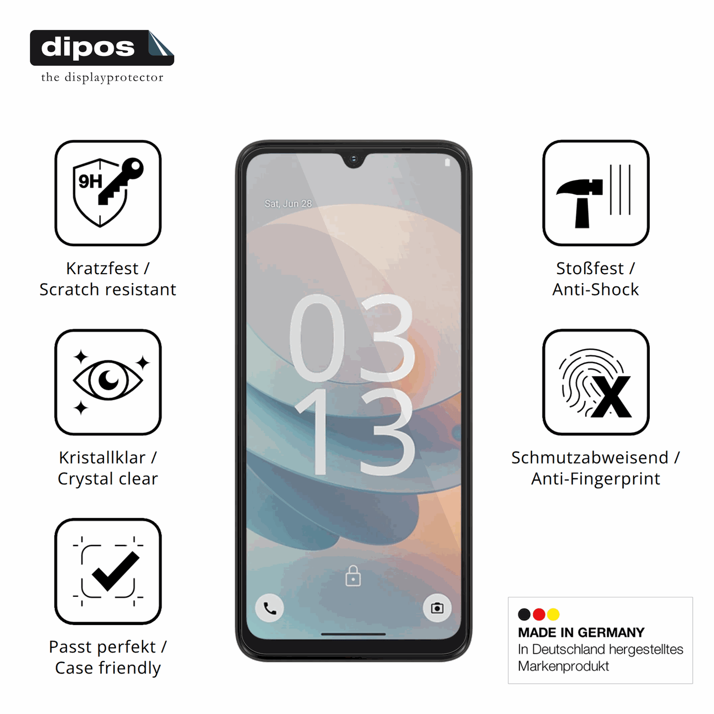 Displayschutz hergestellt in Deutschland, höchste Qualität made in Germany