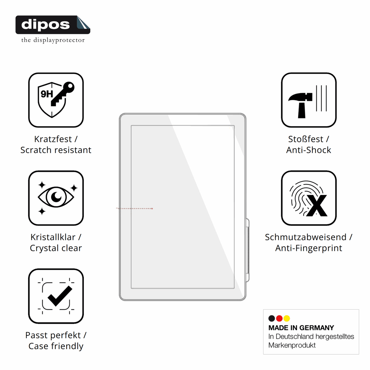 2x Screen Protector for IMIN D1 10.1 Zoll Flexible Glass 9H dipos