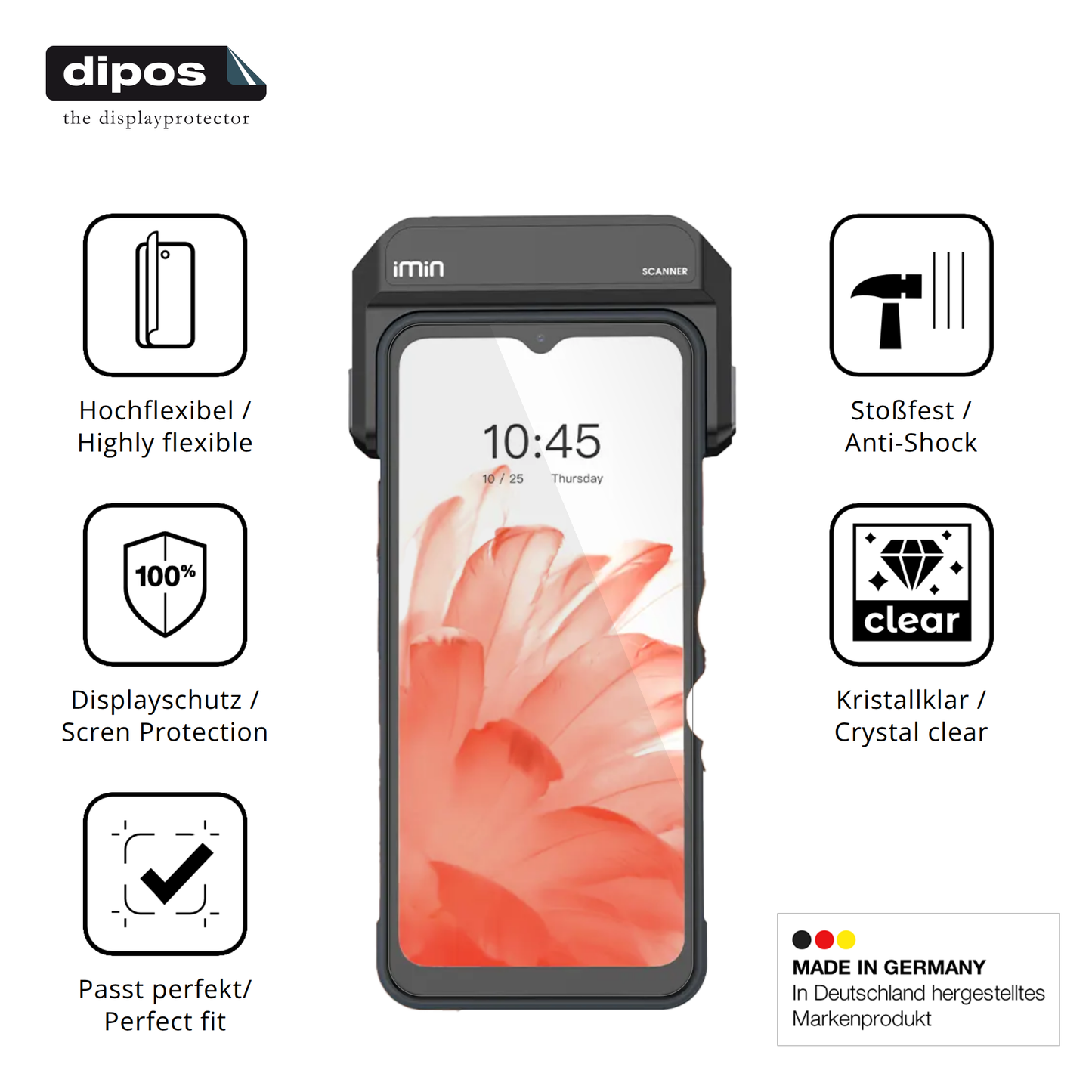 Displayschutz hergestellt in Deutschland, höchste Qualität made in Germany