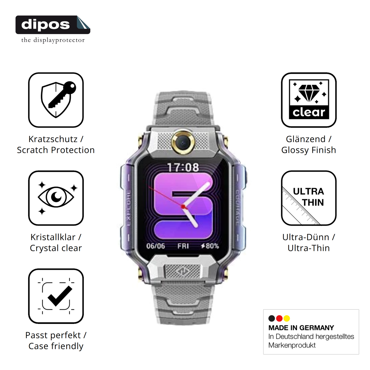 Displayschutz hergestellt in Deutschland, höchste Qualität made in Germany