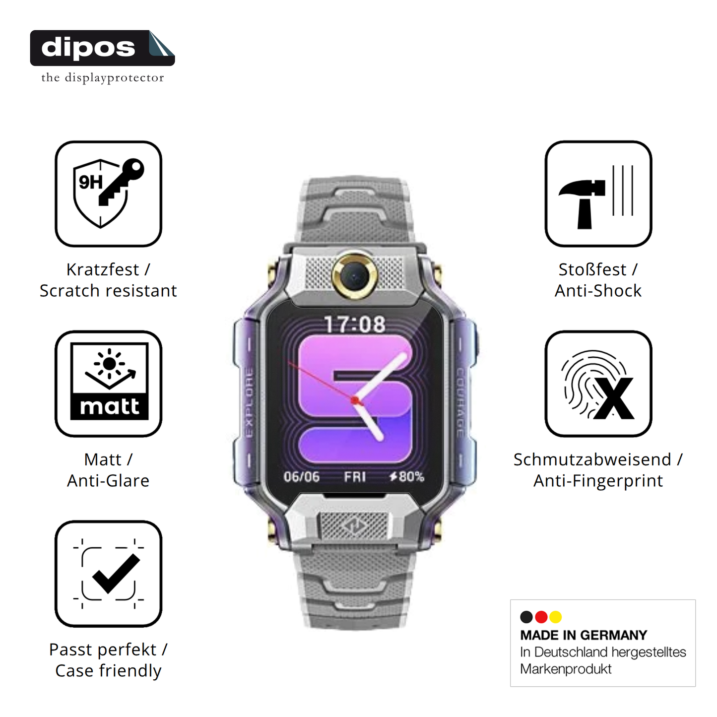 Displayschutz hergestellt in Deutschland, höchste Qualität made in Germany