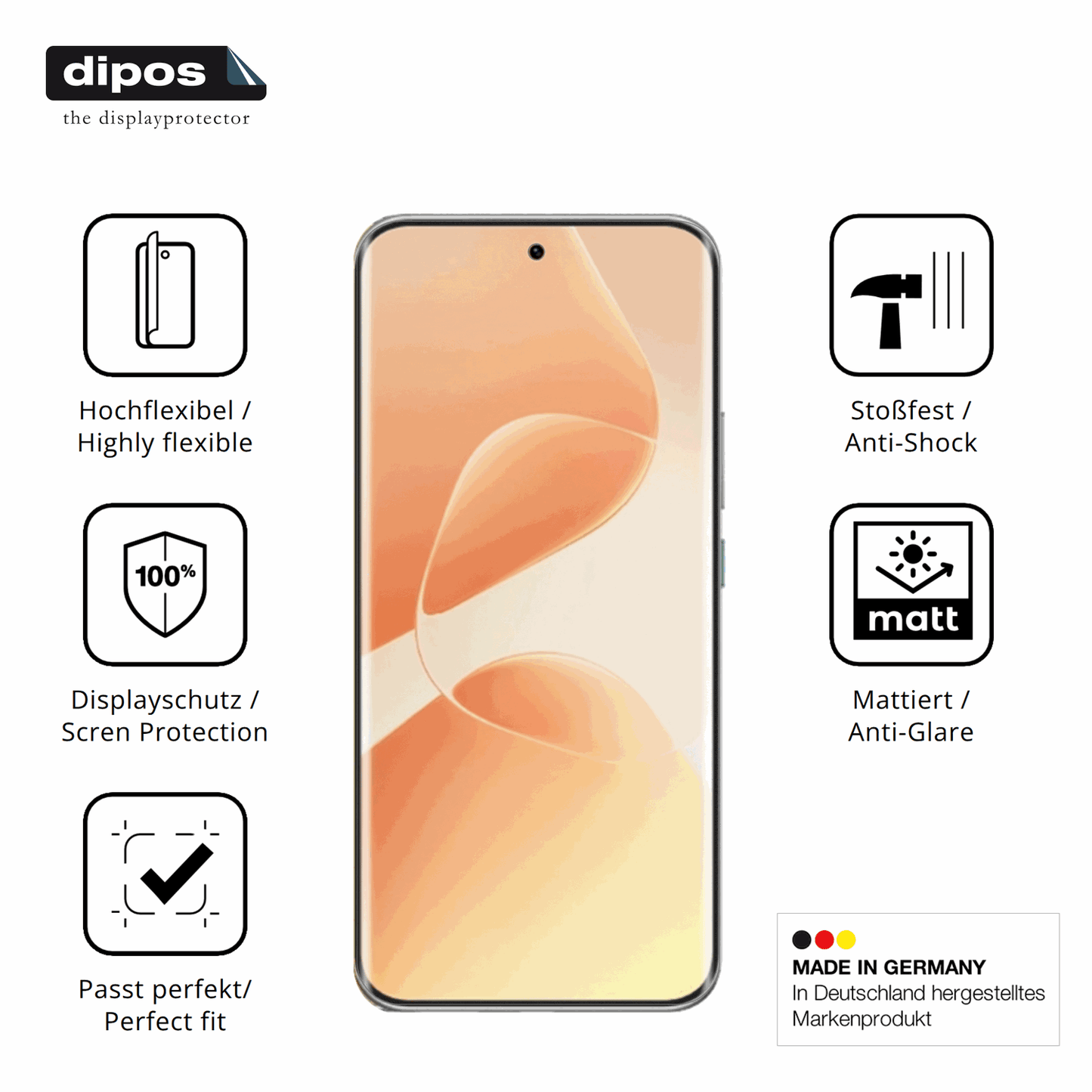 Displayschutz hergestellt in Deutschland, höchste Qualität made in Germany