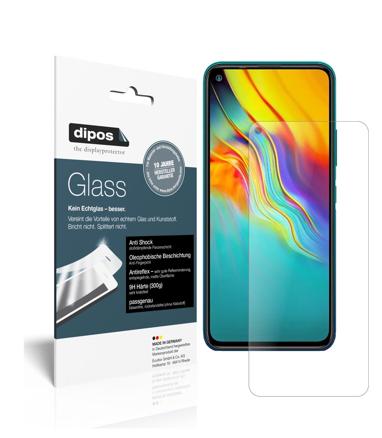 Mattes Panzerglas: Schutz vor Brüchen, Fingerabdrücken und Bildschirmblendung für Infinix-Note 7 Lite
