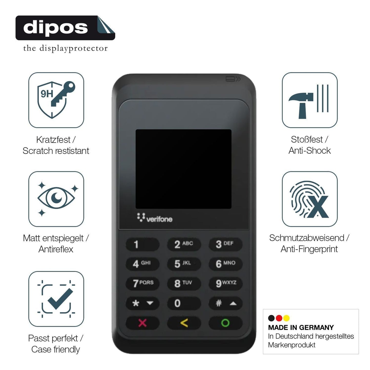 2x 9H Schutzfolie matt für Verifone e235 Panzerfol (7)