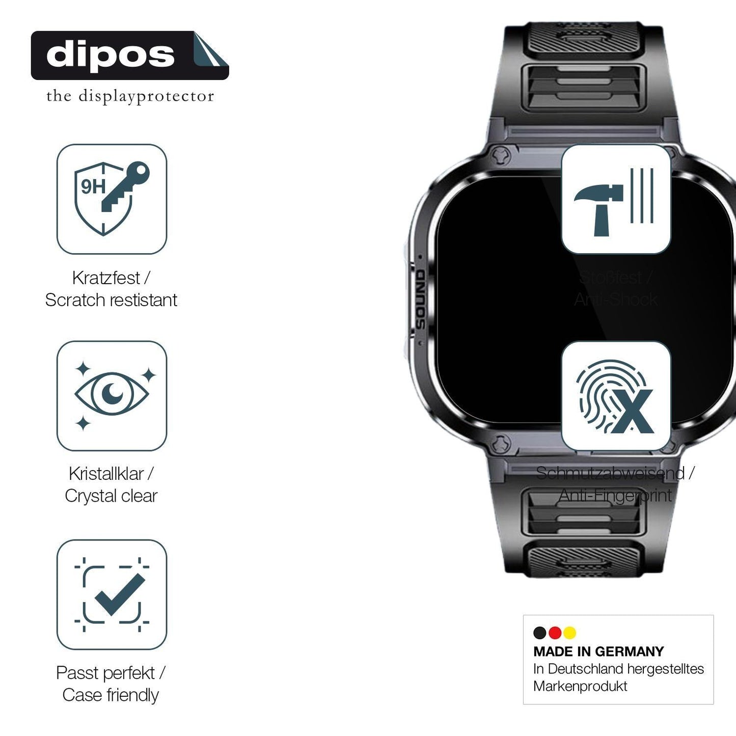 2x 9H Schutzfolie für Shepatio 71800b Smartwatch P (7)