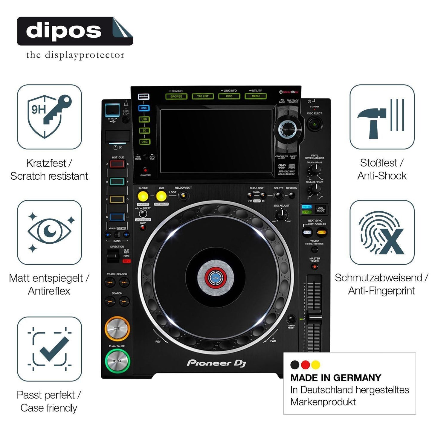 2x 9H Schutzfolie matt für Pioneer CDJ-2000NXS2 Di (7)