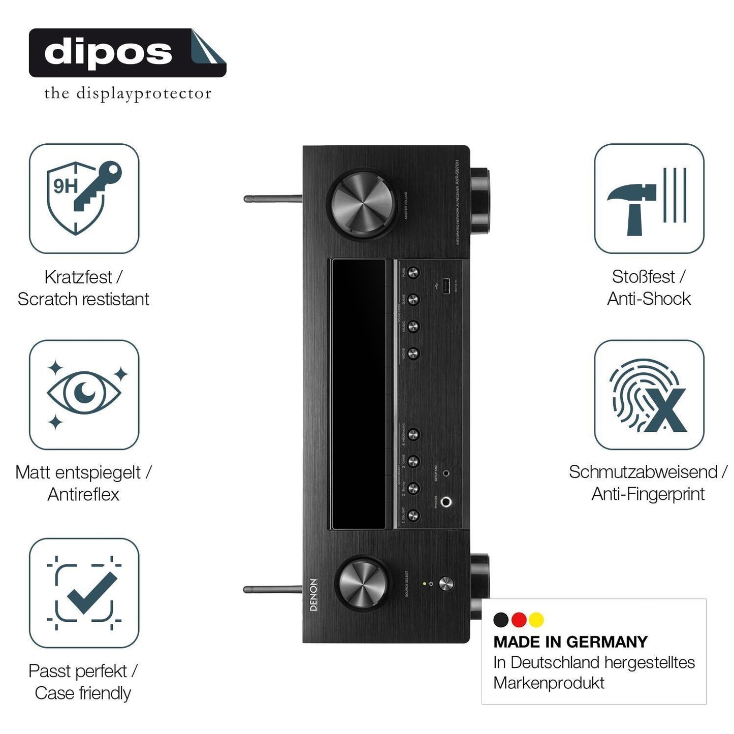 2x 9H Schutzfolie matt für Denon AVR-X3800H Panzer (7)