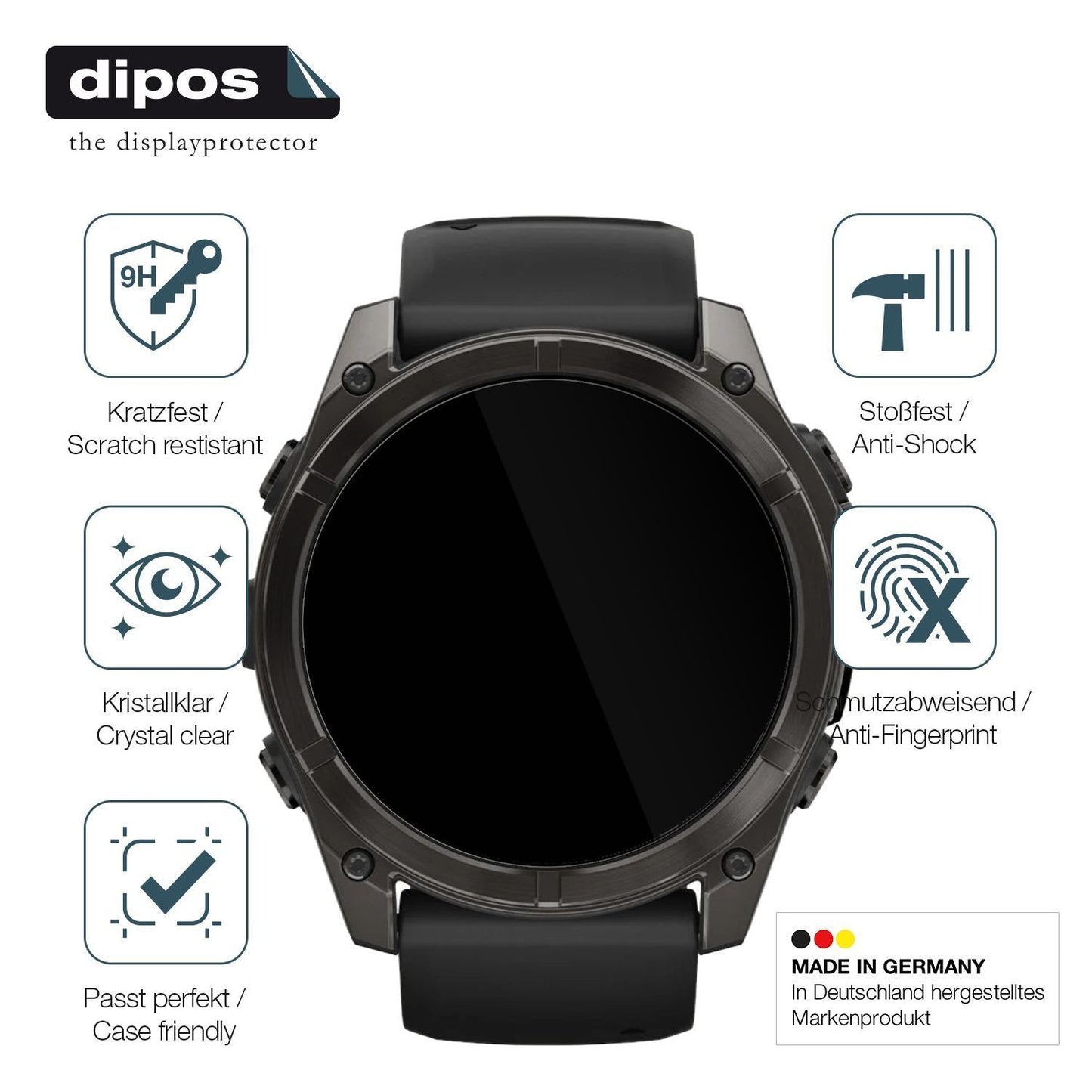2x 9H Schutzfolie für Garmin Fenix 8 51mm Panzerfo (7)