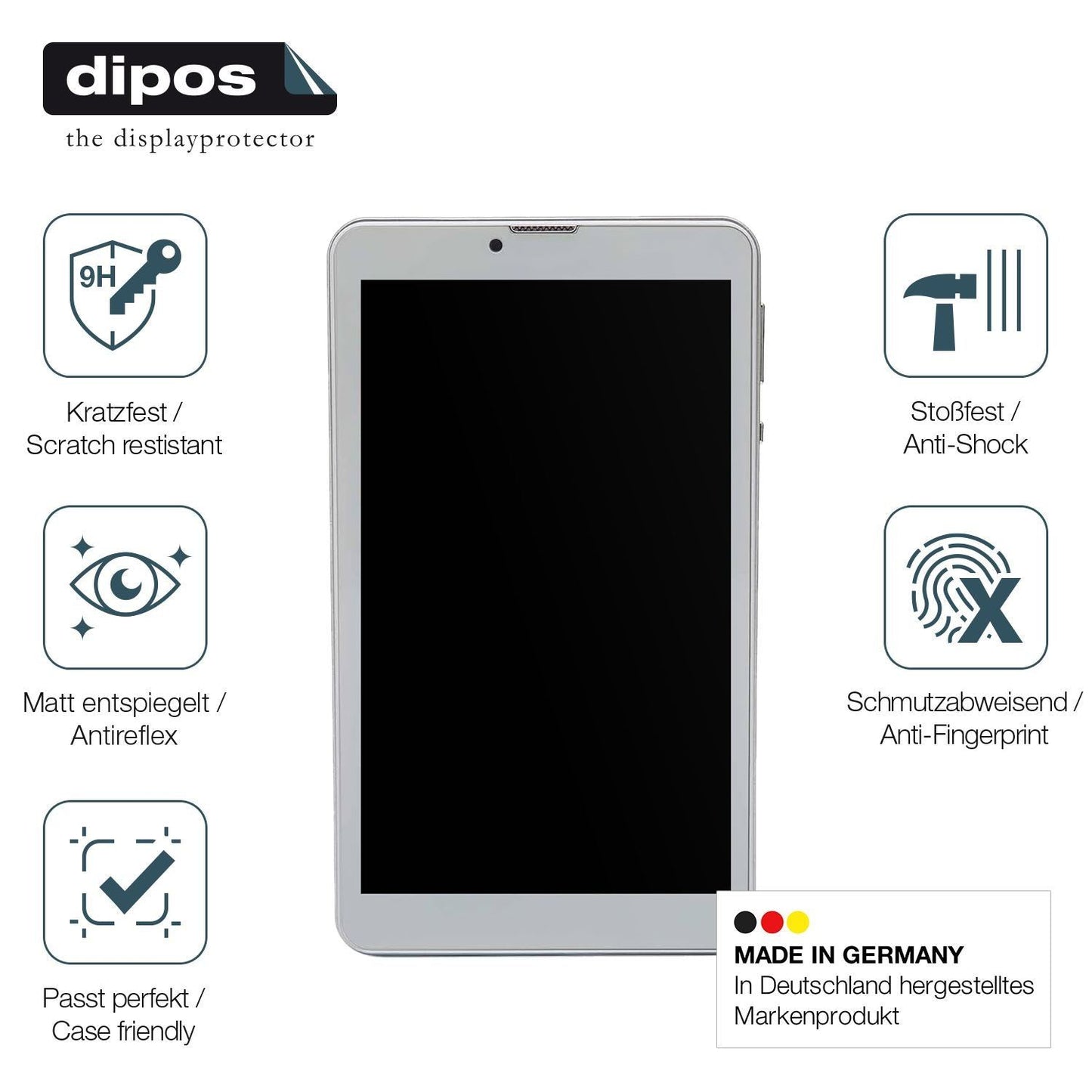 2x 9H Schutzfolie matt für Garsent 7 Zoll Tablet P (7)