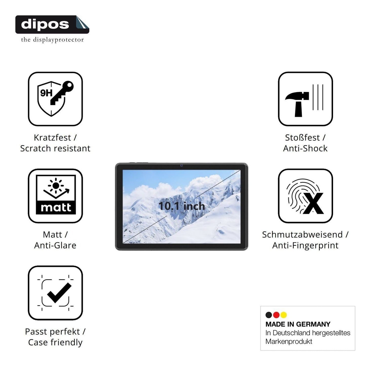 2x 9H Schutzfolie matt für Hasskya 10.1 Zoll Tab P (8)