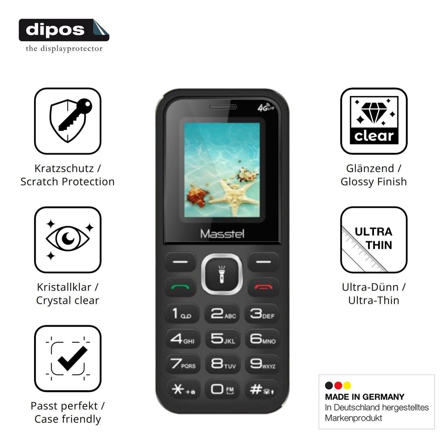 4x Schutzfolie klar für Masstel Izi S1 Display-Sch (7)