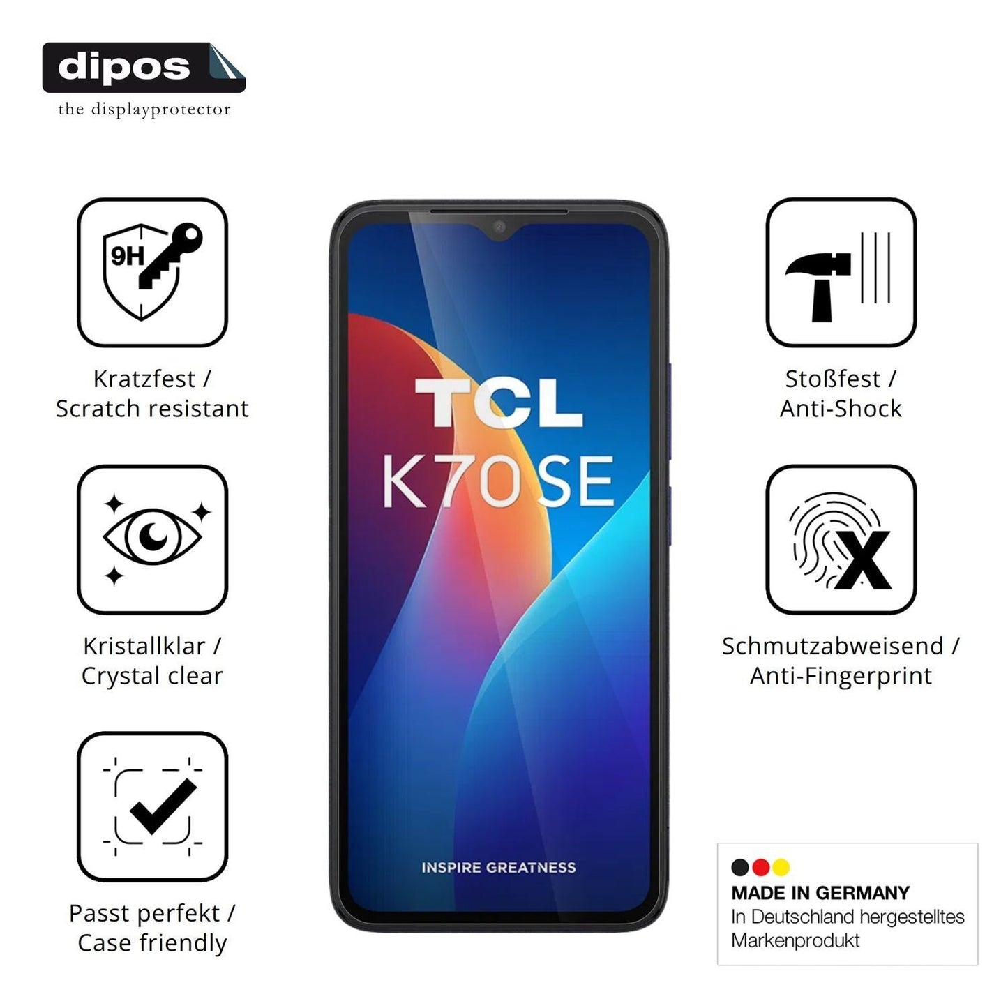2x 9H Schutzfolie für TCL K70 SE Panzerfolie (7)
