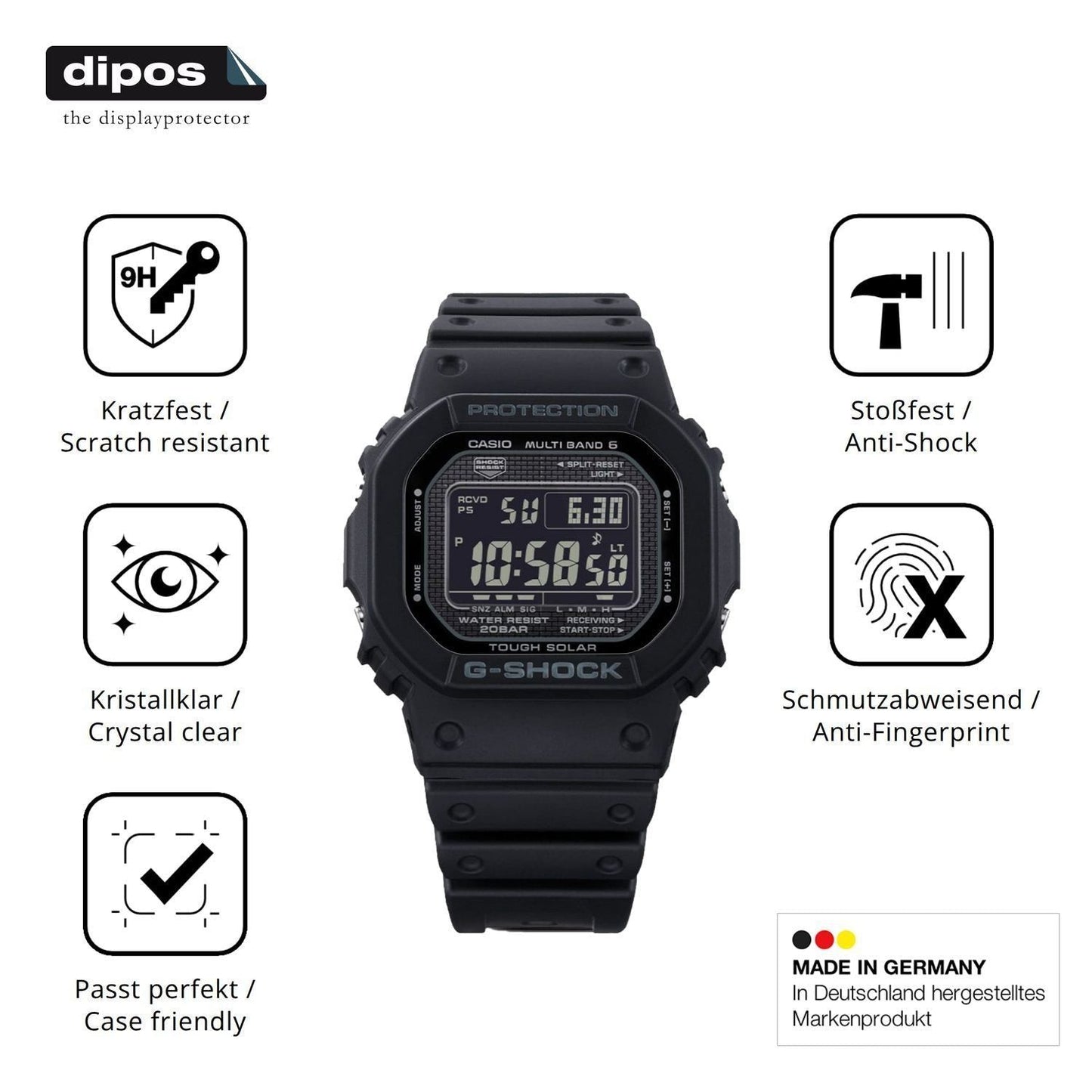 2x 9H Schutzfolie für Casio G-Shock GW-5000-HS Pan (7)