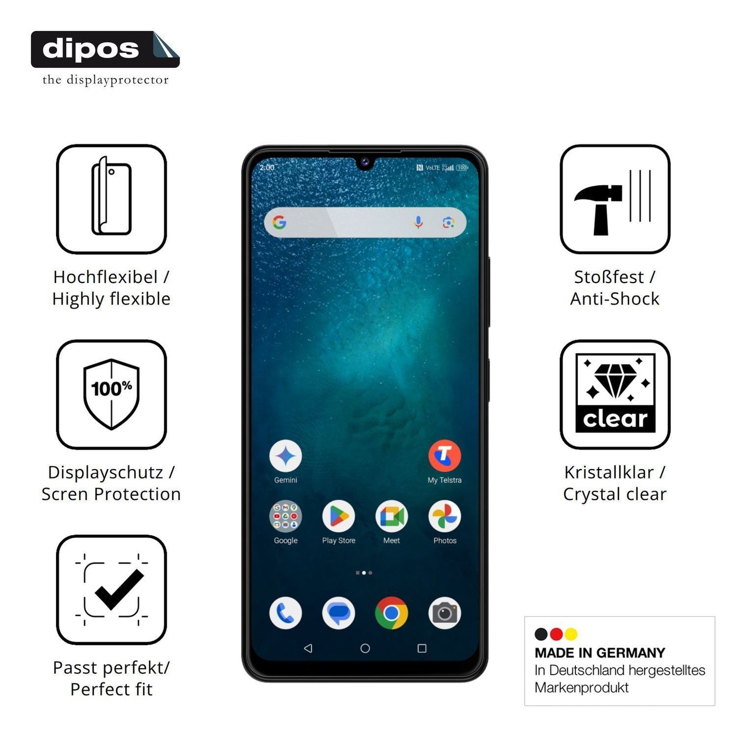 2x 3D Full Cover Schutzfolie für Telstra T-Pro 2 5 (7)