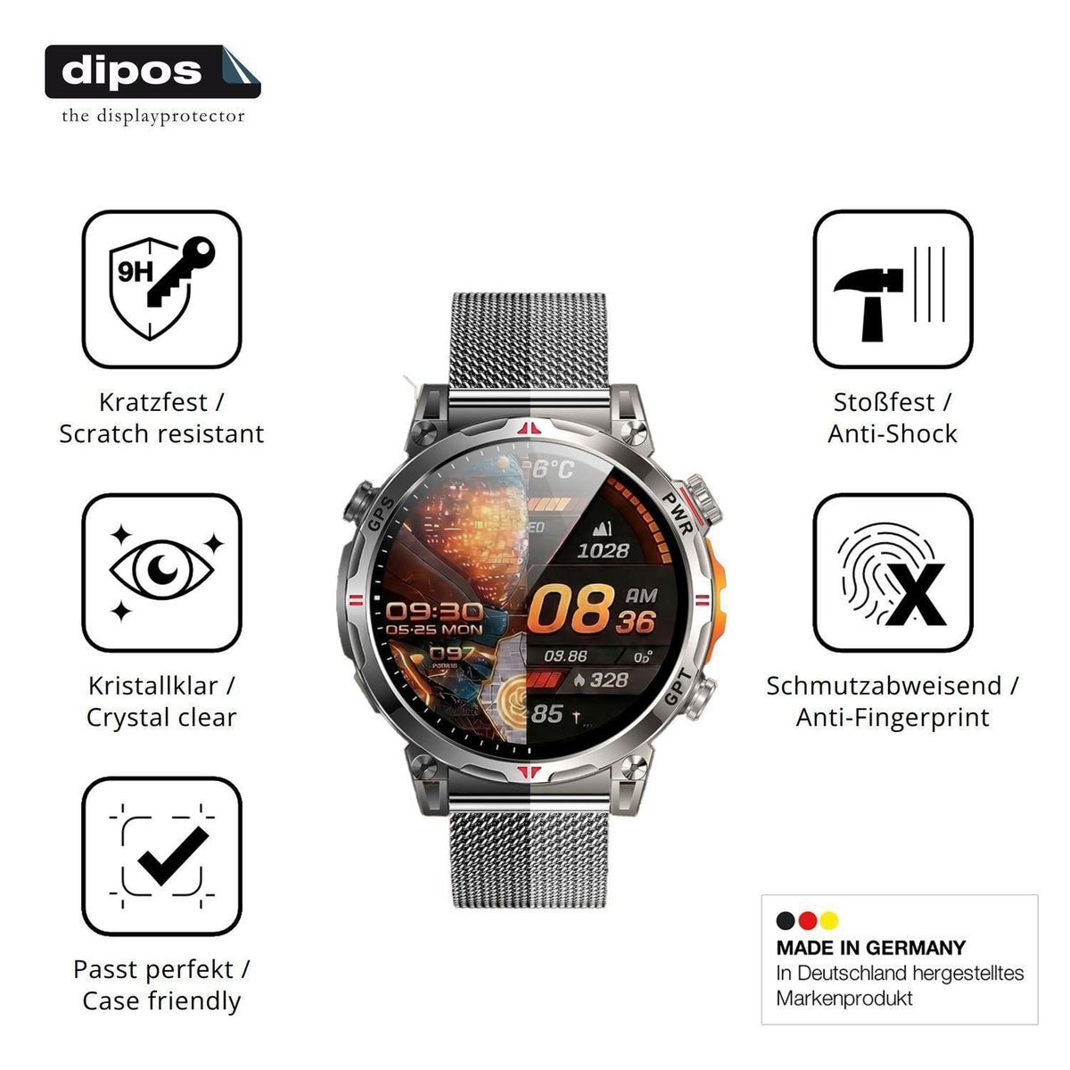 2x 9H Schutzfolie für NONGAMX 1.7 Zoll Smartwatch (7)