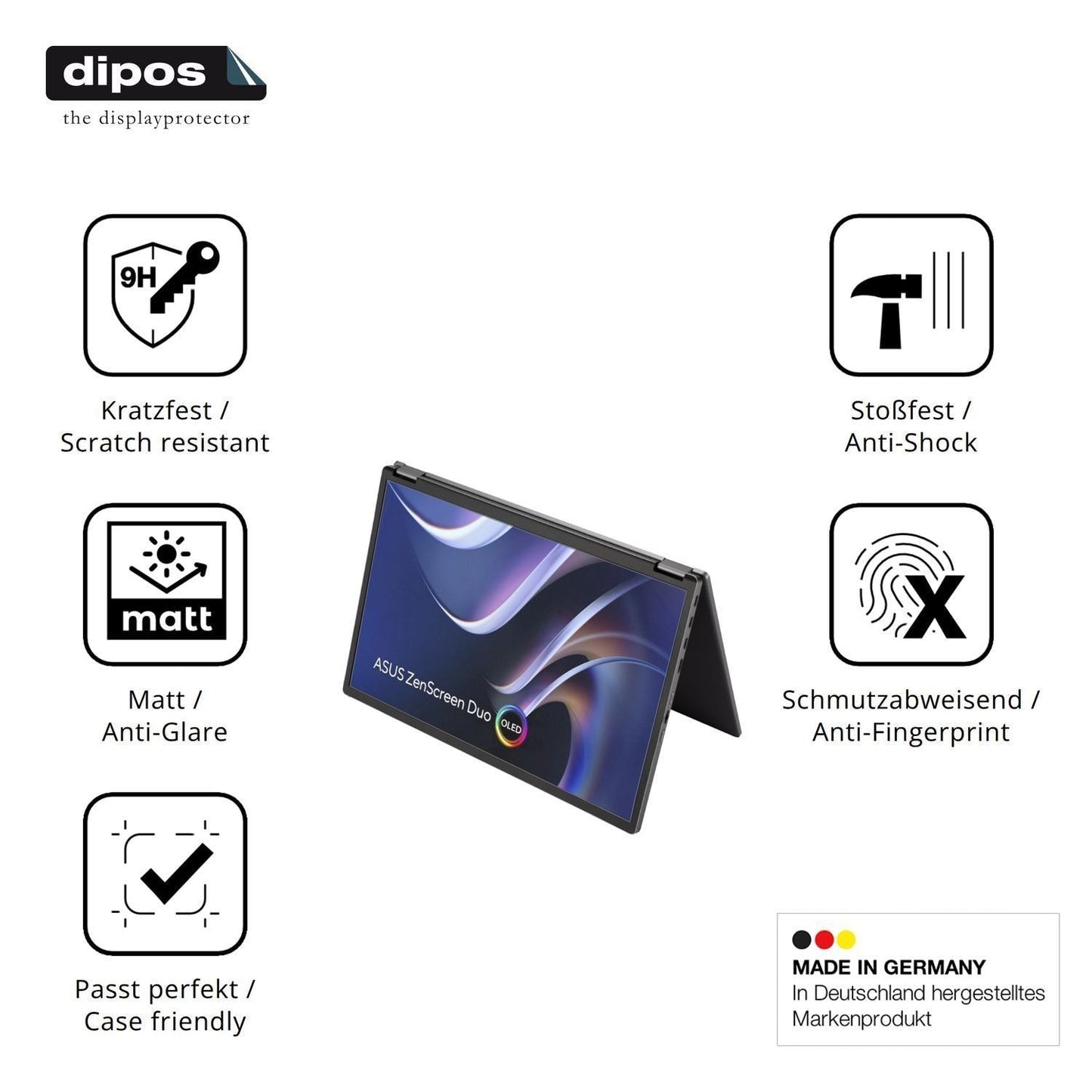 2x 9H Schutzfolie matt für Asus ZenScreen Duo OLED (7)