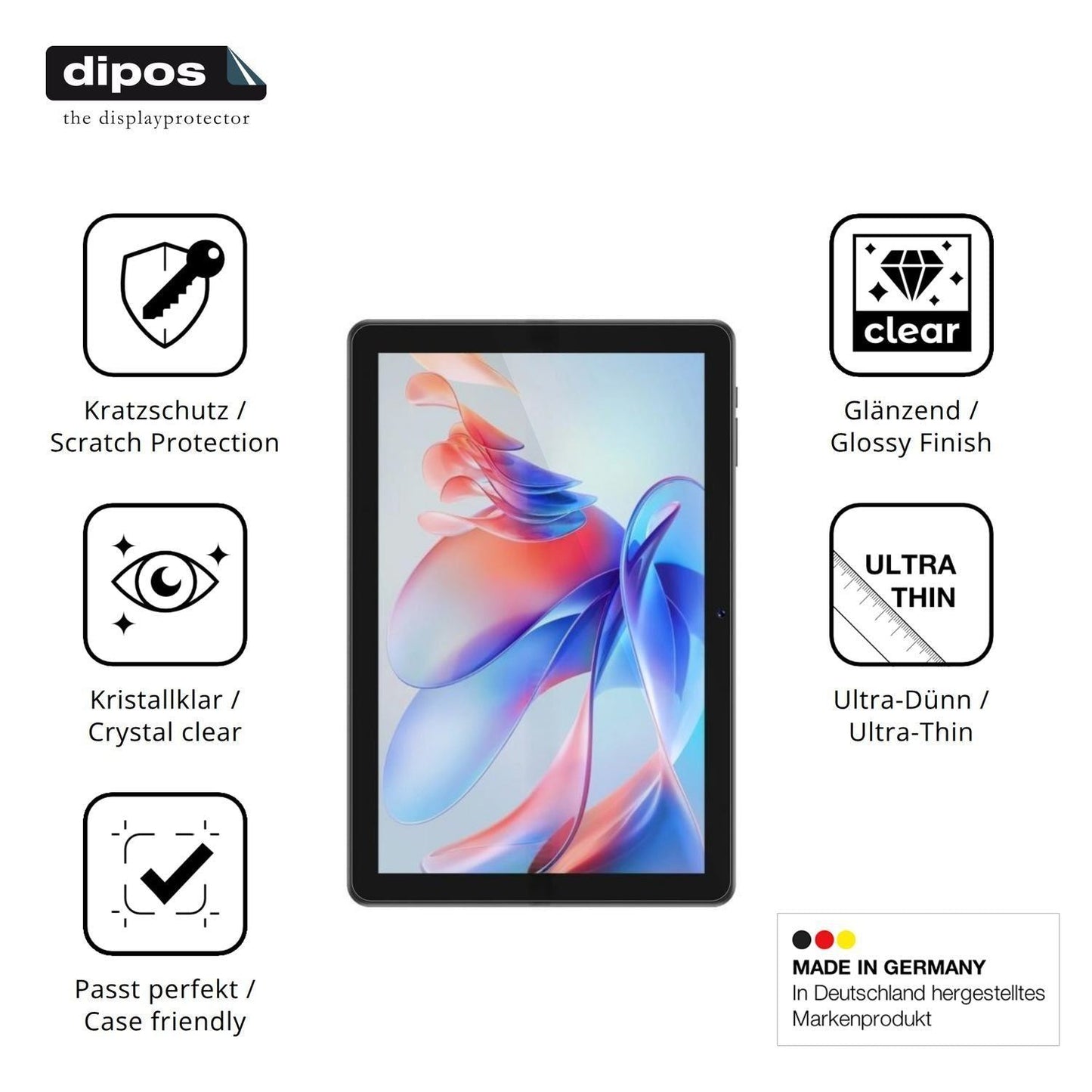 2x Schutzfolie klar für Digma K10 Plus Display-Sch (7)