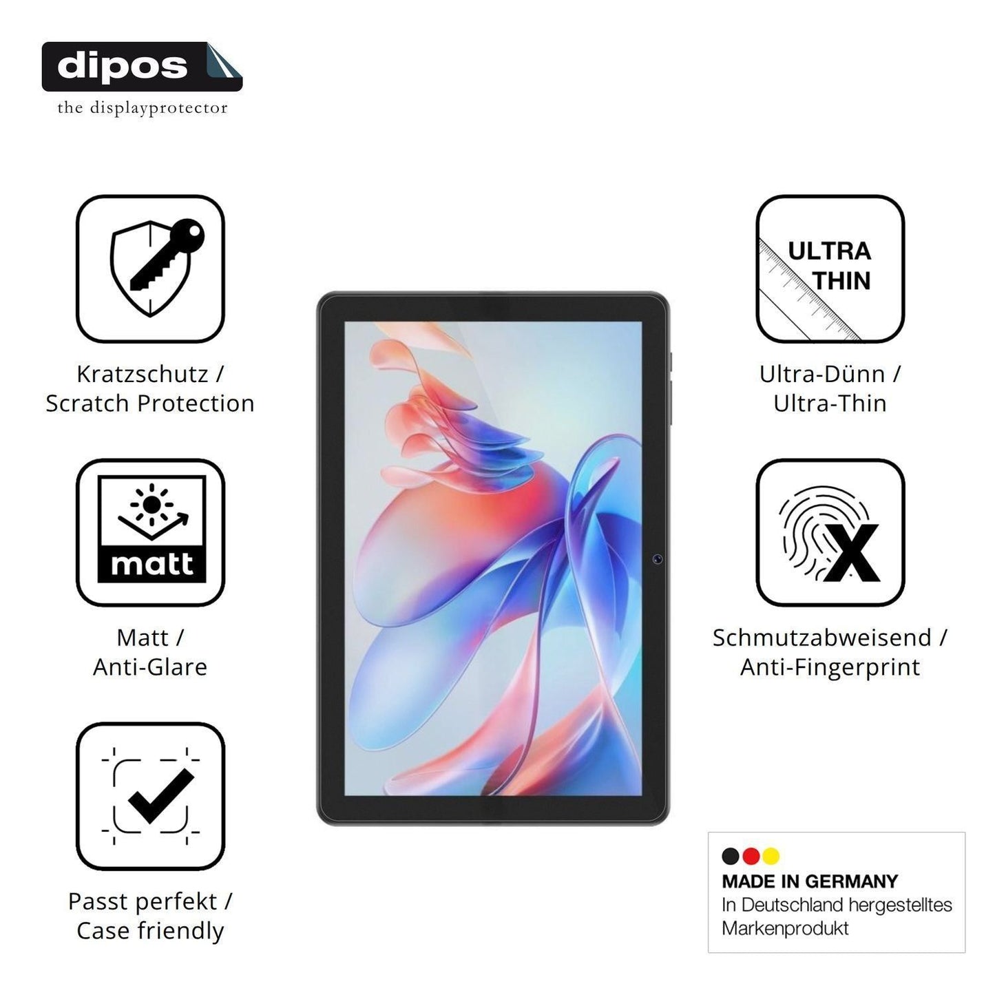 2x Schutzfolie matt für Digma K10 Plus Display-Sch (7)