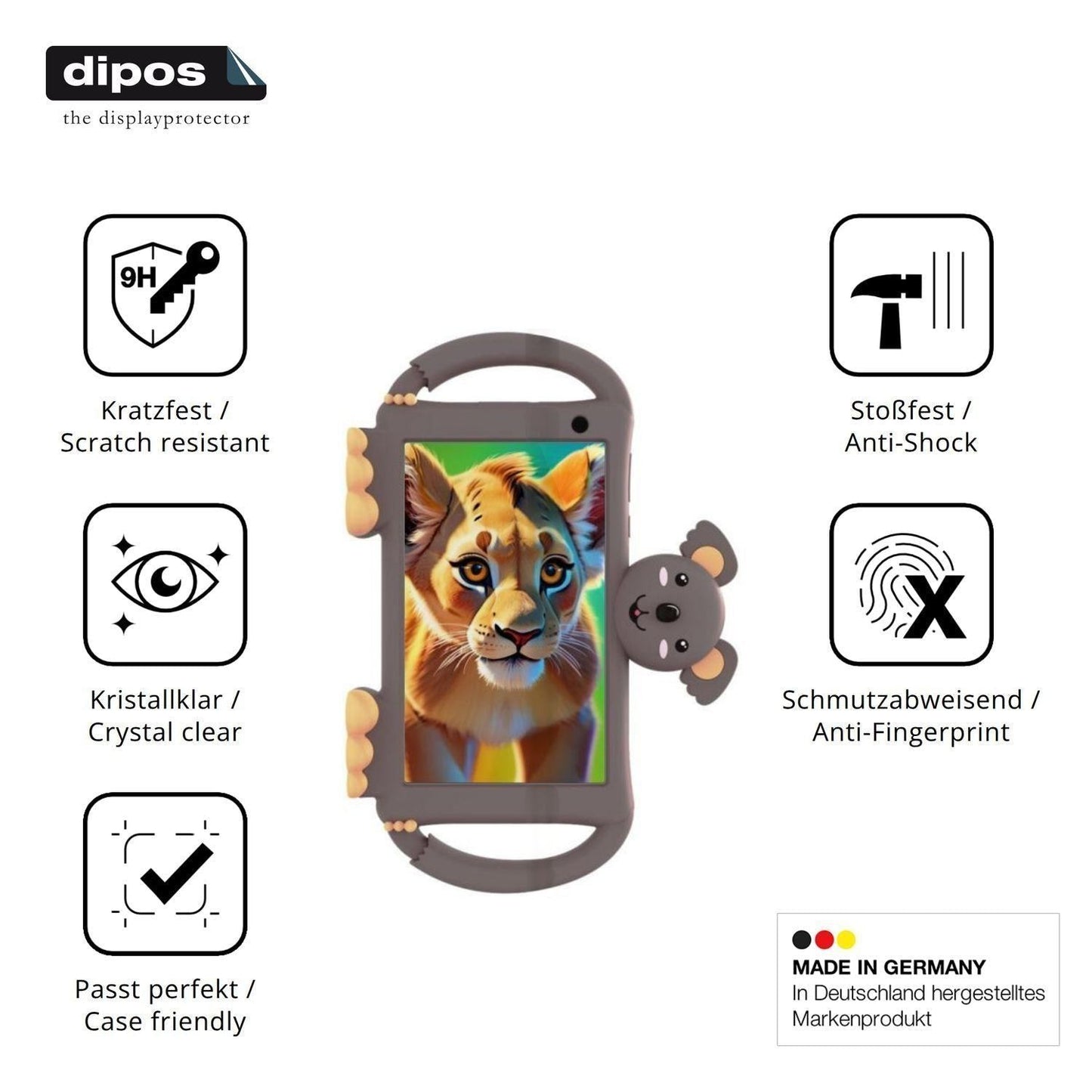 2x 9H Schutzfolie für Logicom Logikids 7 Panzerfol (7)