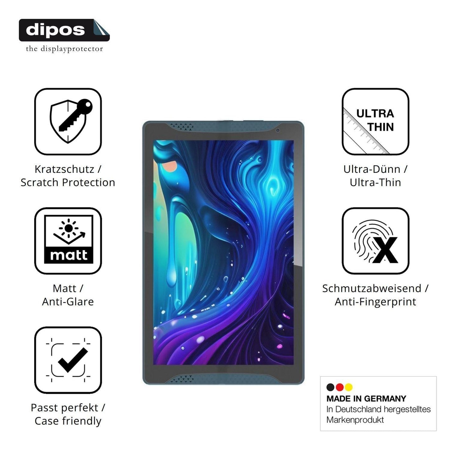 2x Schutzfolie matt für Logicom Tab Stand Pro 2 Di (7)