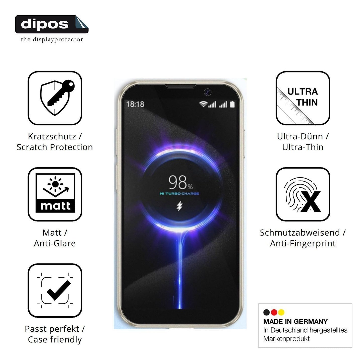4x Schutzfolie matt für Hipipooo Mini Smartphone D (7)