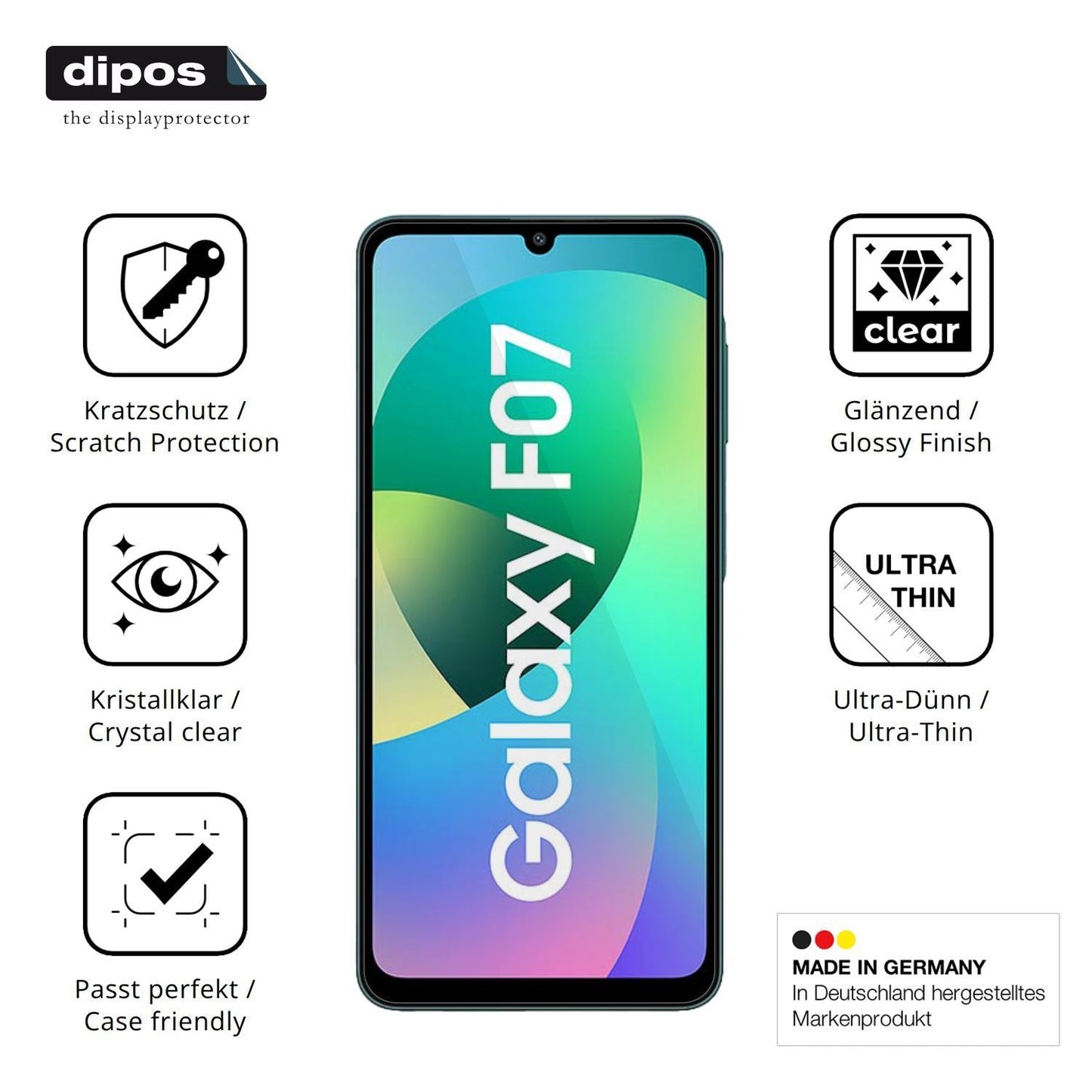 4x Schutzfolie klar für Samsung Galaxy F07 Display (7)