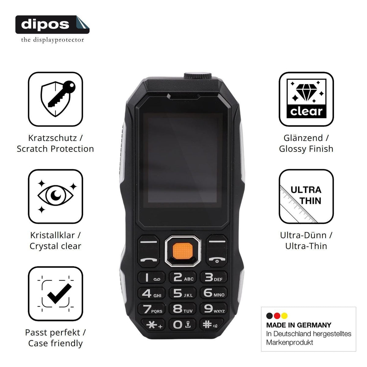 4x Schutzfolie klar für Elprico 2G-Handy Display-S (7)