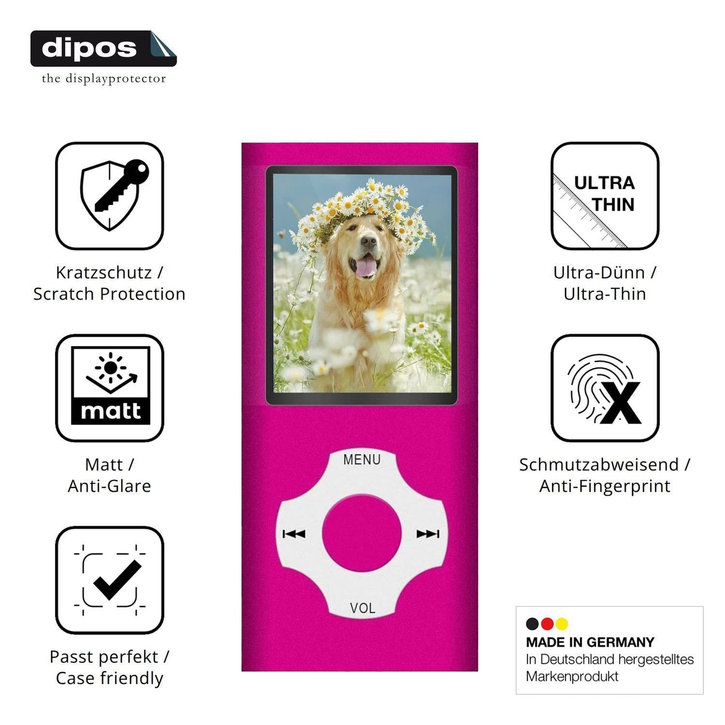 4x Schutzfolie matt für Hotechs LX-B2 MP3-Player D (7)