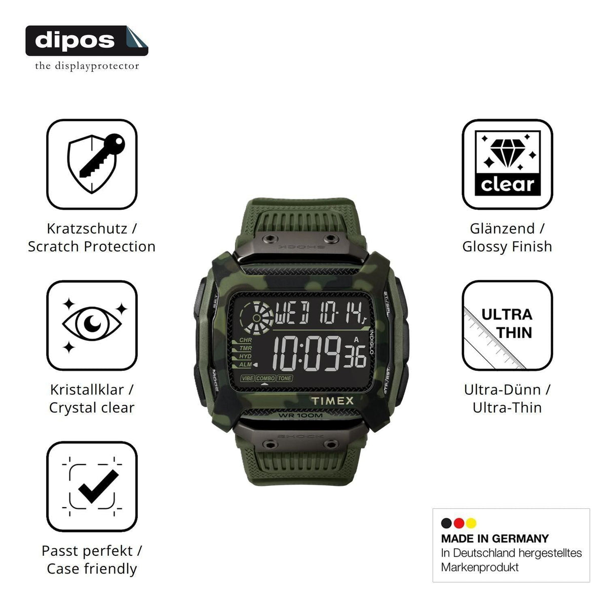 6x Schutzfolie klar für Timex Command Shock Displa (7)