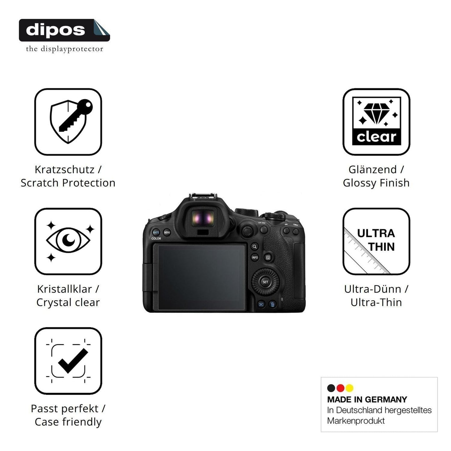 4x Schutzfolie klar für Canon EOS R6 Mark III Disp (7)