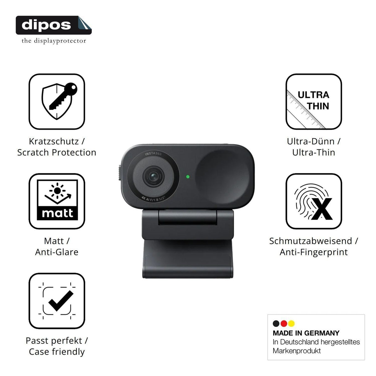 4x Schutzfolie matt für Insta360 Link 2C Display-S (7)